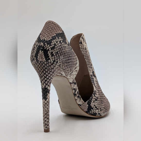 Steve Madden Dolly Pump Sz 8.5M Women d'Orsay Snakeskin Pattern Heel Pointed Toe - Picture 7 of 17